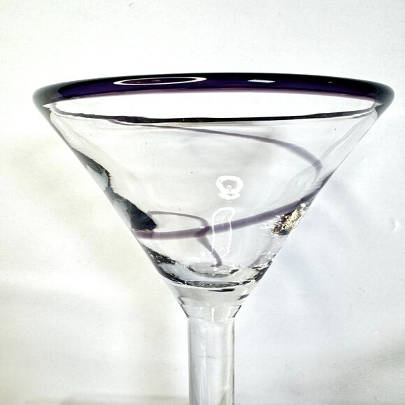 Set 3 TGI Friday's Amethyst Swirls 16 oz Martini Margarita Glasses - Picture 5 of 13